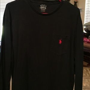 Black long sleeved polo tee